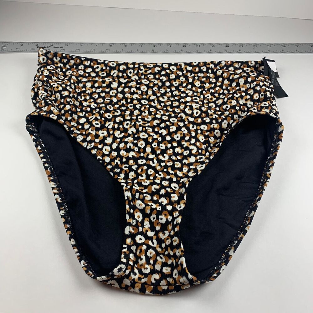Coco Reef Women's Animal Print High Waisted Beach Swimsuit Bikini Bottom Size L